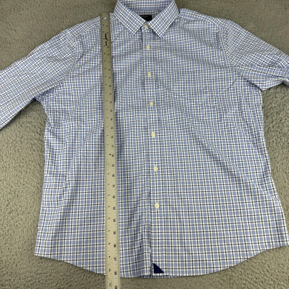 Untuckit Mens Long Sleeve Button Shirt Plaid Collared Business Casual Top Large